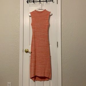 Orange Turtle Neck Body Con Anthropologie Dress